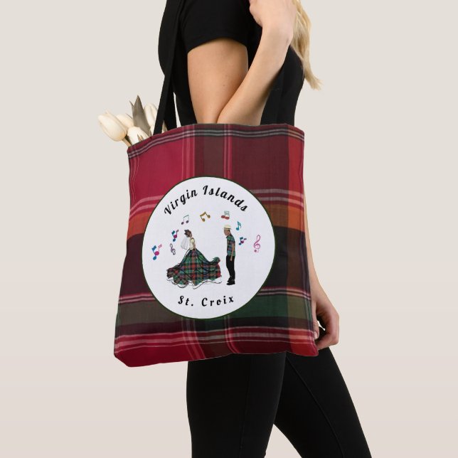 Bolso De Tela Virgin Islands USVI Madras Plaid St. Croix VI (Detalle)