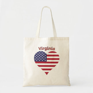 Bolso De Tela Virginia American Flag Heart