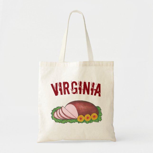 Bolso De Tela Virginia Style Cured Country Ham VA Foodie Meine (Frente)