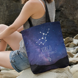 Bolso De Tela Virgo   Constelación zodiaca personalizada