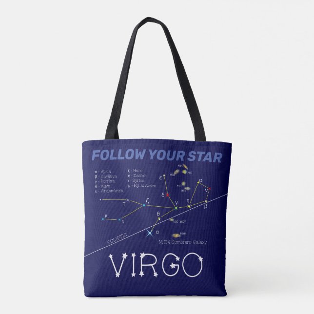 Bolso De Tela Virgo de Constelación Zodiac (Reverso)