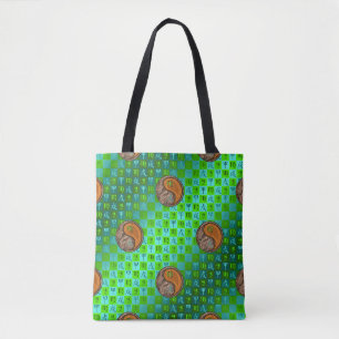 Bolso De Tela Virgo & Jabalí de Madera
