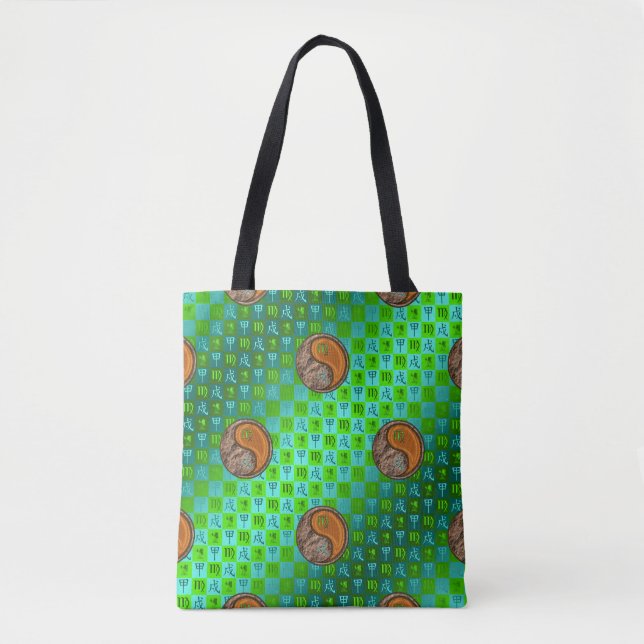 Bolso De Tela Virgo & Jabalí de Madera (Anverso)