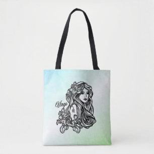Bolso De Tela Virgo La Virgen De La Moneda Zodiaca Verde