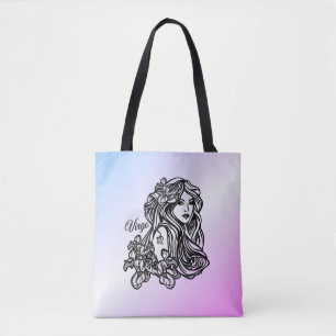 Bolso De Tela Virgo La Virgen Zodíaco Púrpura