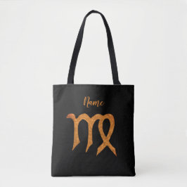 Bolso De Tela Virgo Oro Signo Zodiac Astrología Personalizado