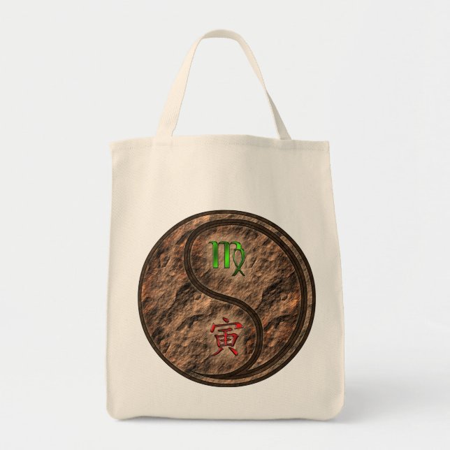 Bolso De Tela Virgo y Tigre de la Tierra (Frente)