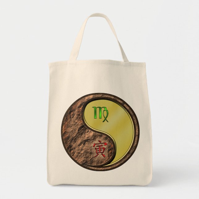 Bolso De Tela Virgo y tigre Metalizado (Frente)