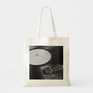 Bolso De Tela Visión general de un disco de vinilo reproduciéndo