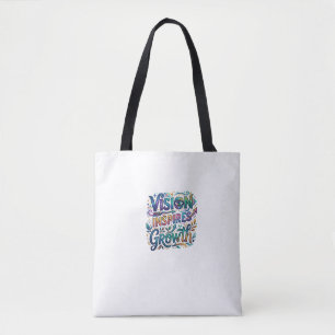 Bolso De Tela Visión inspira el crecimiento: tipografía motivaci