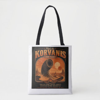 Bolso De Tela Visita Korvanis – Antiguo cartel de viaje al plane