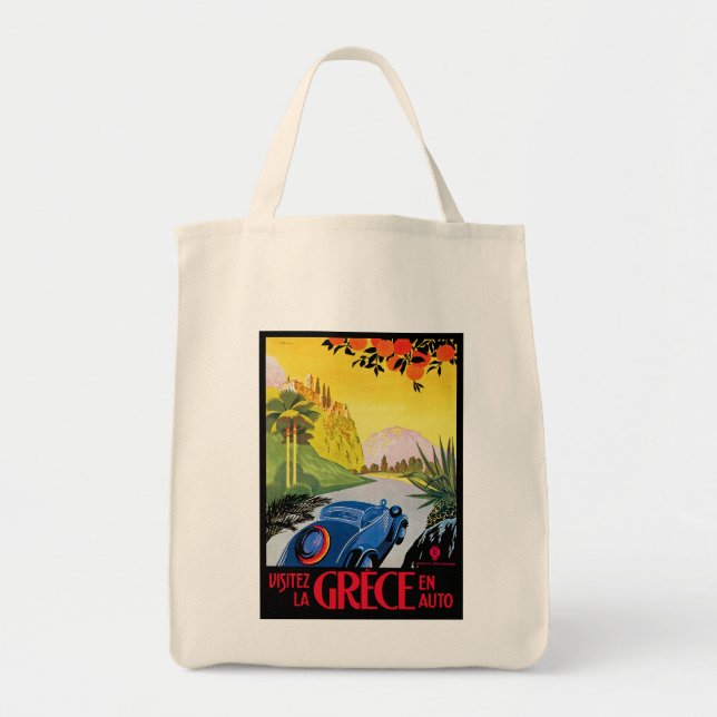 Bolso De Tela Visitez La Grece en Auto (Frente)