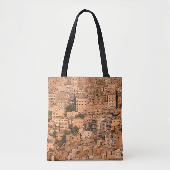 Bolso De Tela Vista aérea de la ciudad árabe. Ammán. Jordania. O (Anverso)