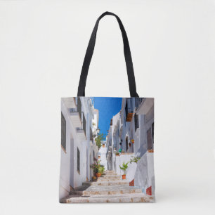 Bolso De Tela Vista aérea de la ciudad blanca de Frigiliana en l