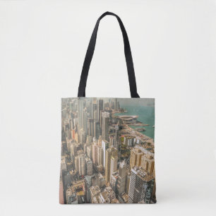 BOLSO DE TELA VISTA AÉREA DE LOS EDIFICIOS DE LA CIUDAD