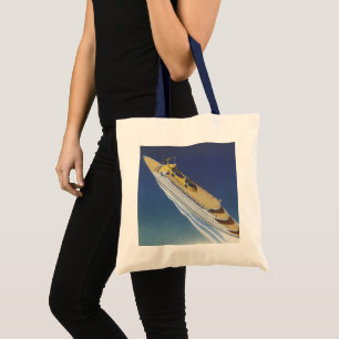 Bolso De Tela Vista aérea de un crucero vintage en el océano