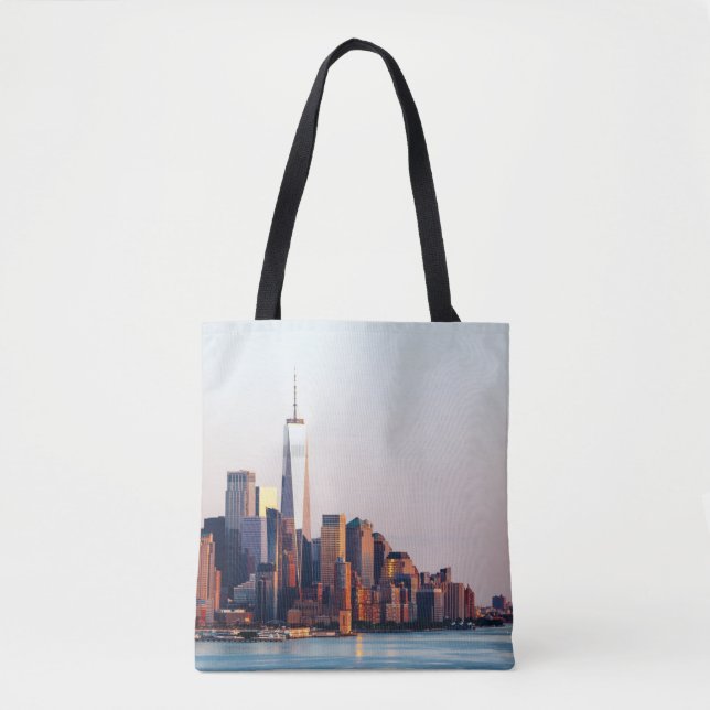 Bolso De Tela Vista aérea del atardecer en Nueva York del World  (Anverso)
