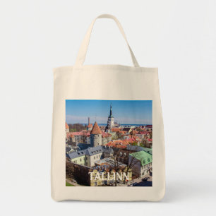 Bolso De Tela Vista aérea del centro de Tallín en Estonia