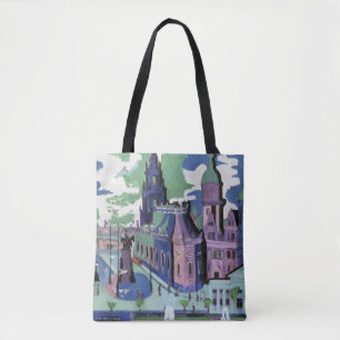 Bolso De Tela Vista de Kirchner de Dresden Schlossplatz Arte Fin