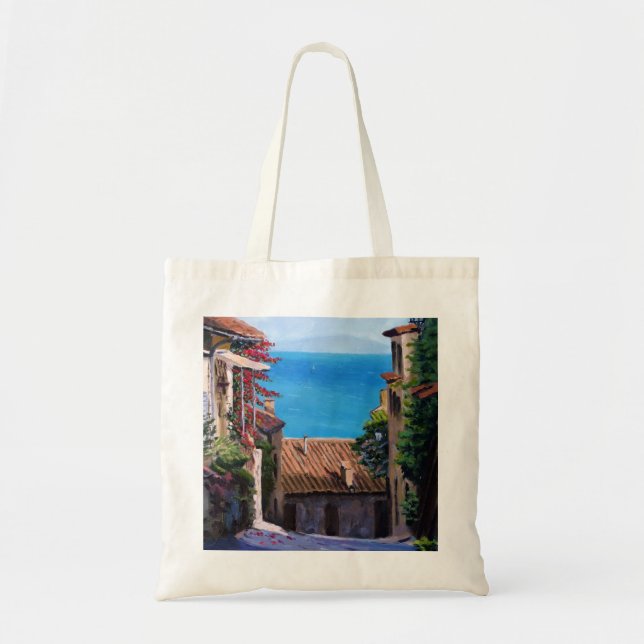 Bolso De Tela Vista de la calle costera de la Toscana (Frente)