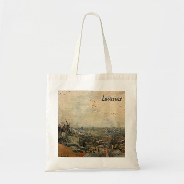 Bolso De Tela Vista de París desde Montmartre por Vincent van Go (Frente)