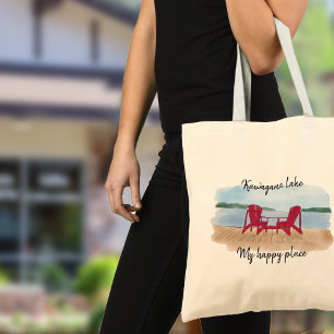 Bolso De Tela Vista de personalizado Lake "Mi lugar feliz