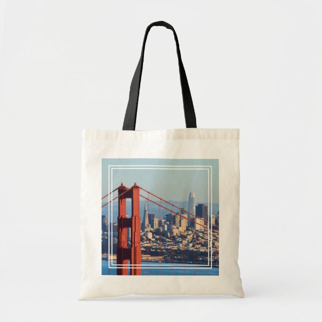Bolso De Tela Vista de San Francisco a través del puente Golden  (Frente)