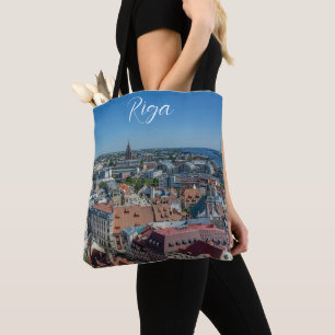 Bolso De Tela Vista del casco antiguo de Riga desde arriba