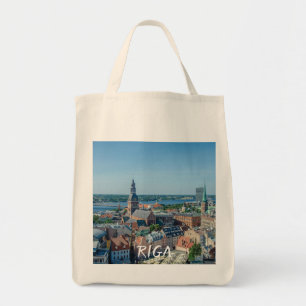 Bolso De Tela Vista del centro de la ciudad de Riga desde arriba