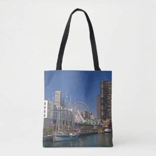 Bolso De Tela Vista del muelle naval 2 de Chicago