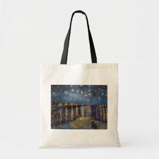Bolso De Tela Vista del río de la noche estrellada del paseo mar