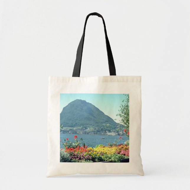 Bolso De Tela Vistas anaranjadas de los jardines públicos, (Frente)