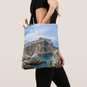 Bolso De Tela Vistas de las murallas de Dubrovnik al mar