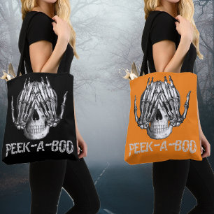 Bolso De Tela Vistazo A Boo Halloween Espeluznante Cráneo de Hor