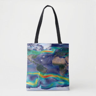 Bolso De Tela Visualización De Vientos Globales.