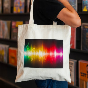 Bolso De Tela Visualizador de audio vibrante de ondas sonoras de
