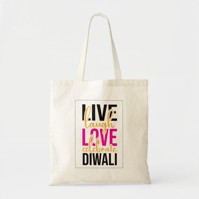 Bolso De Tela Viva la risa, el amor celebra Diwali (Frente)