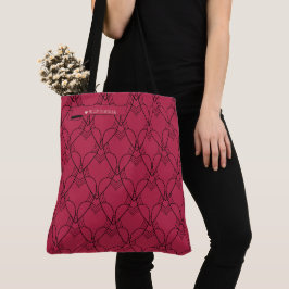 Bolso De Tela Viva Magenta Patrón cardíaco colorante Tote Go-Bag