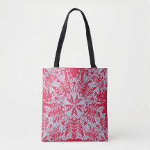 Viva Magenta Tote Bag con decoración plateada
