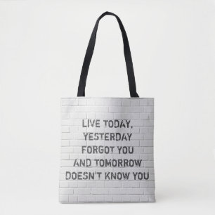 Bolso De Tela Vive hoy, cita motivacional