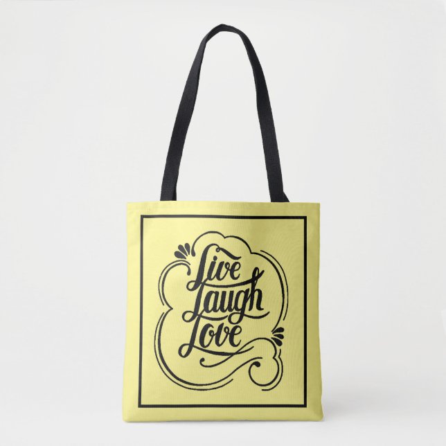 Bolso De Tela Vive, ríe, ama (Anverso)