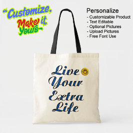 Bolso De Tela Vive tu extra vida natural y presupuesto negro