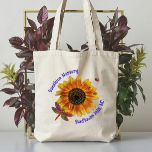 Bolso De Tela Vivero de Plantas Dragonfly Sunflower Nombre