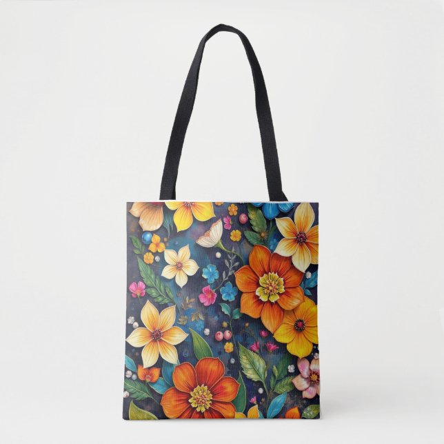 Bolso De Tela Vivid Bloom (Anverso)