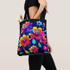 Bolso De Tela Vivid Floral Bouquet