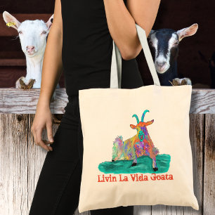 Bolso De Tela Viviendo La Vida Cabra Diseño Divertido De Cabra Q