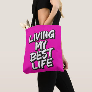 Bolso De Tela Viviendo mi mejor vida