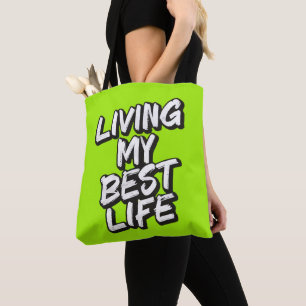 Bolso De Tela Viviendo mi mejor vida
