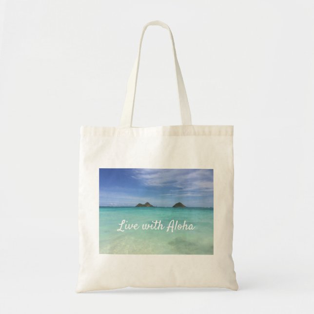 Bolso De Tela Vivir con Aloha Hawaii (Frente)
