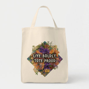 Bolso De Tela Vivir con valentía, Tote orgulloso
